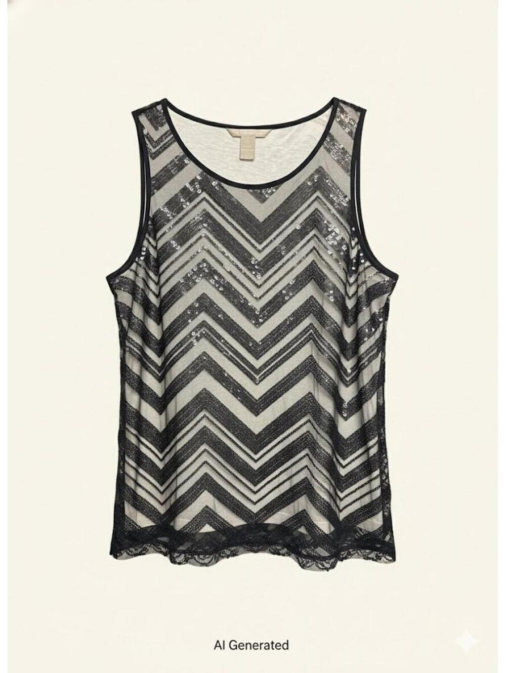 327-Banana Republic Sequin Lined Side Zip Tank size 8